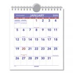 Mini Monthly Wall Calendar, 6 1/2 x 7 1/2, White, 2020
