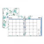 Lindley Monthly Wirebound Planner, 10 x 8, White/Blue, 2019-2020