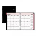Classic Red Weekly/Monthly Planner, 15-Min Time Slots (Mon-Sun), 11 x 8 1/2, Black Cover, 2020