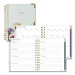 Romantic Weekly/Monthly Hard Cover Planner, 9 1/4 x 7 1/4, Floral Cover, 2020