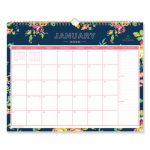 Day Designer Wirebound Wall Calendar, 15 x 12, Navy Floral, 2020
