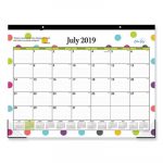 Teacher Dots Academic Year Desk Pad, 22 x 17, Assorted Color Dots, 2019-2020