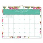 Day Designer Wirebound Wall Calendar, 11 x 8 3/4, White Floral, 2020
