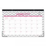Dabney Lee Ollie Desk Pad, 17 x 11, Gray/Pink, Clear Corners, 2020