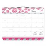 Pink Ribbon Tabbed Wall Calendar, 11 x 8 1/2, 2019