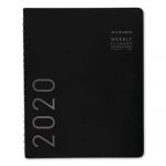 Contemporary Weekly/Monthly Planner, Column, 10 7/8 x 8 1/4, Black Cover, 2020
