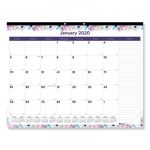 Passion Monthly Deskpad Calendar, Chipboard Back, Floral Design, 22 x 17, 2020