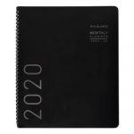 Contemporary Monthly Planner, Premium Paper, 11 x 8 7/8, Black Cover, 2020
