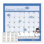 100% Recycled Seasonal Wall Calendar, 12 x 12, 2020