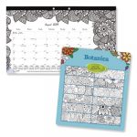 Academic DoodlePlan Desk Pad Calendar w/Coloring Pages,17 3/4 x 10 7/8,2019-2020