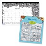 DoodlePlan Desk Calendar w/Coloring Pages, 17 3/4 x 10 7/8, 2020