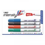 Intensity Bold Pocket-Style Dry Erase Marker, Fine Bullet, Assorted Colors, 4/Pack