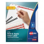 Print and Apply Index Maker Clear Label Unpunched Dividers, 8Tab, Letter, 5 Sets