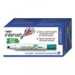 Intensity Bold Tank-Style Dry Erase Marker, Broad Chisel Tip, Green, Dozen