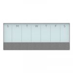 3N1 Magnetic Glass Dry Erase Combo Board, 35 x 14.25, Week View, White Surface and Frame