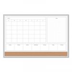 4N1 Magnetic Dry Erase Combo Board, 36 x 24, White/Natural