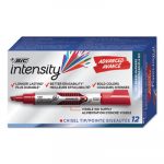 Intensity Tank-Style Advanced Dry Erase Marker, Broad Chisel Tip, Red, Dozen