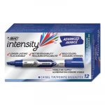 Intensity Tank-Style Advanced Dry Erase Marker, Broad Chisel Tip, Blue, Dozen