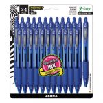 Z-Grip Retractable Ballpoint Pen, Medium 1mm, Blue Ink, Clear Barrel, 24/Pack