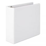 Heavy-Duty Round Ring View Binder with Extra-Durable Hinge, 3 Rings, 3" Capacity, 11 x 8.5, White