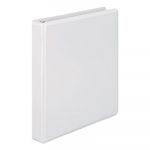 Heavy-Duty Round Ring View Binder with Extra-Durable Hinge, 3 Rings, 1" Capacity, 11 x 8.5, White