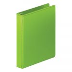 Heavy-Duty Round Ring View Binder with Extra-Durable Hinge, 3 Rings, 1" Capacity, 11 x 8.5, Chartreuse
