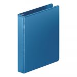 Heavy-Duty Round Ring View Binder with Extra-Durable Hinge, 3 Rings, 1" Capacity, 11 x 8.5, PC Blue