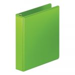 Heavy-Duty Round Ring View Binder with Extra-Durable Hinge, 3 Rings, 1.5" Capacity, 11 x 8.5, Chartreuse