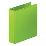 Heavy-Duty Round Ring View Binder with Extra-Durable Hinge, 3 Rings, 2" Capacity, 11 x 8.5, Chartreuse