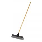 Push Brooms, 18", PET Bristles, For Heavy Debris, Black/Gray