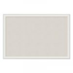 Linen Bulletin Board with Decor Frame, 30 x 20, Natural Surface/White Frame