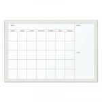 Magnetic Dry Erase Calendar with Decor Frame, 30 x 20, White Surface and Frame