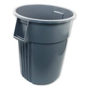Advanced Gator Waste Container, Round, Plastic, 55 gal, Gray